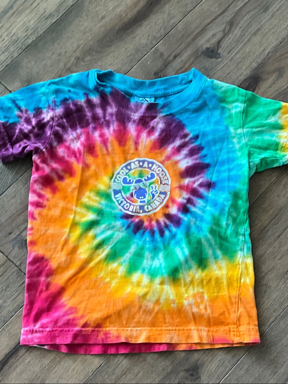 Kids Tie-Dye Spiral Tee with Colorful Logo